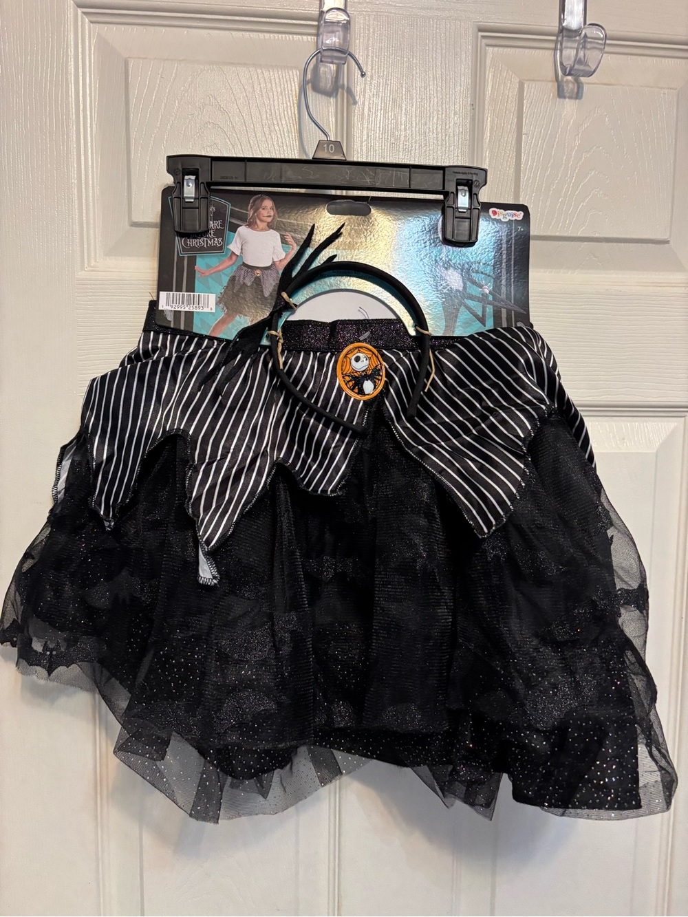 NEW Jack Skellington Black Striped Tulle Skirt with Headband